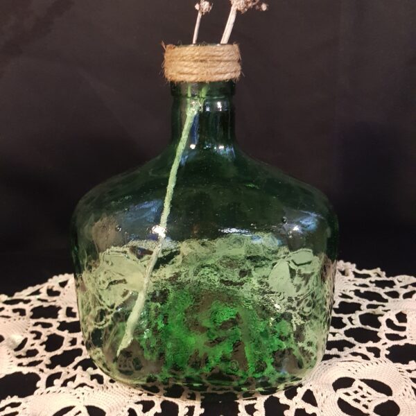bouteille verre decorative verte merveille et bout de chandelle 1
