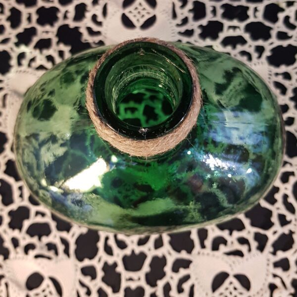 bouteille verre decorative verte merveille et bout de chandelle 10