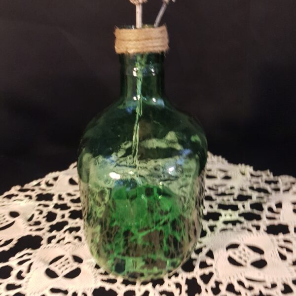 bouteille verre decorative verte merveille et bout de chandelle 2
