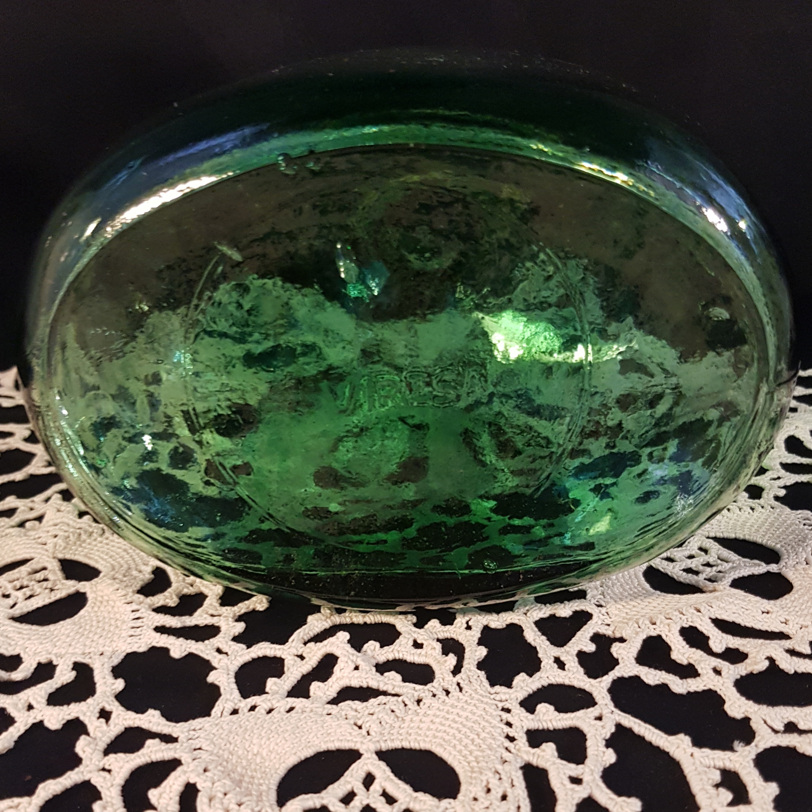 bouteille verre decorative verte merveille et bout de chandelle 7