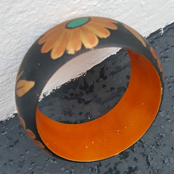 bracelet bois vintage orange merveille et bout de chandelle 1