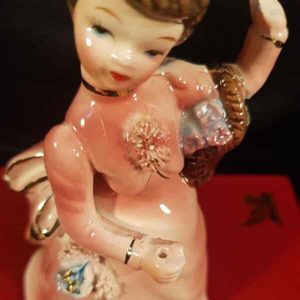 figurine porcelaine rose doree merveille et bout de chandelle 8