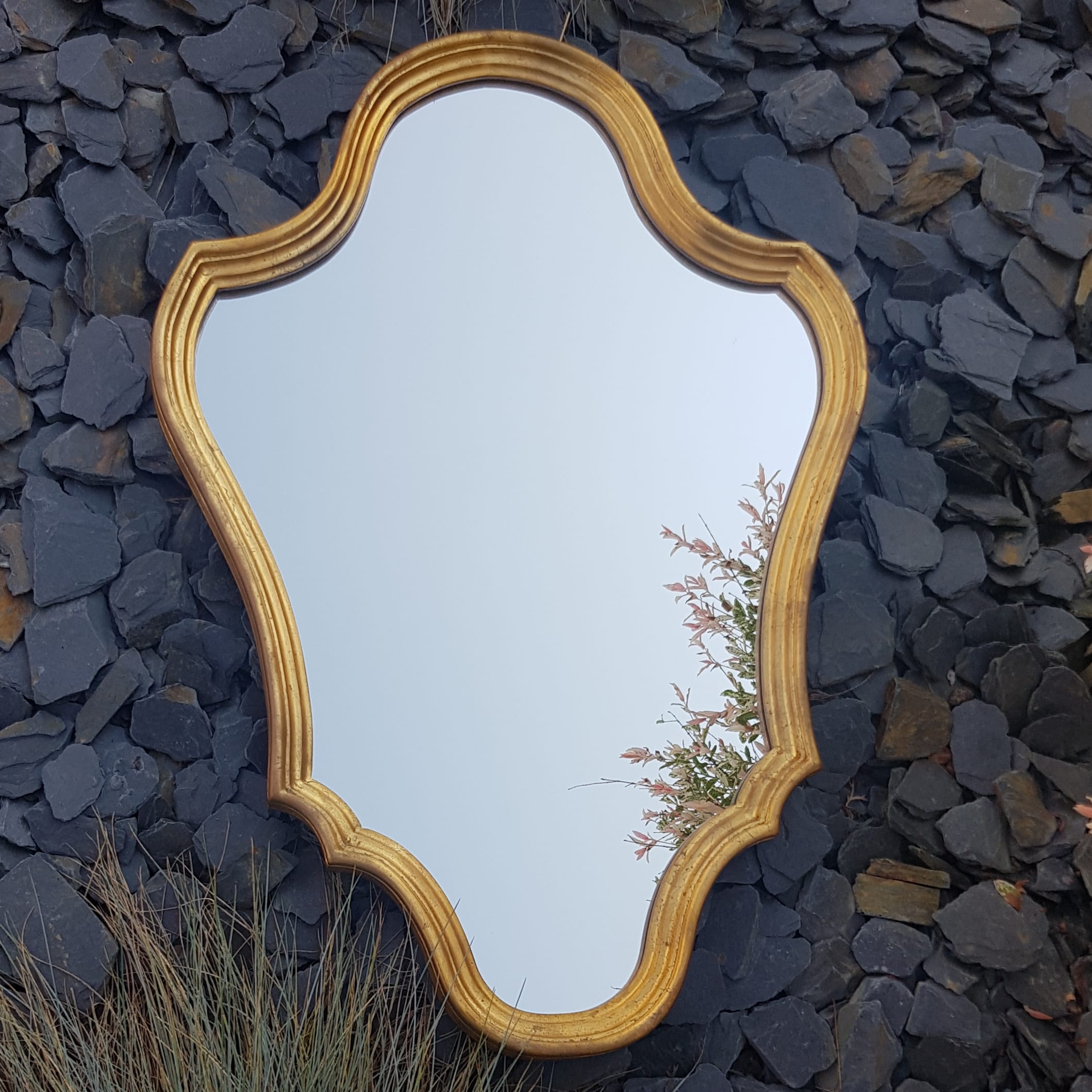 grand miroir doré feuille ancien merveille et bout de chandelle