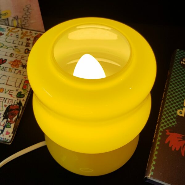 lampe jaune opaline vintage merveille et bout de chandelle 2