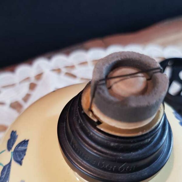 lampe parfum berger kg luneville france jaune ivoire bleu 3