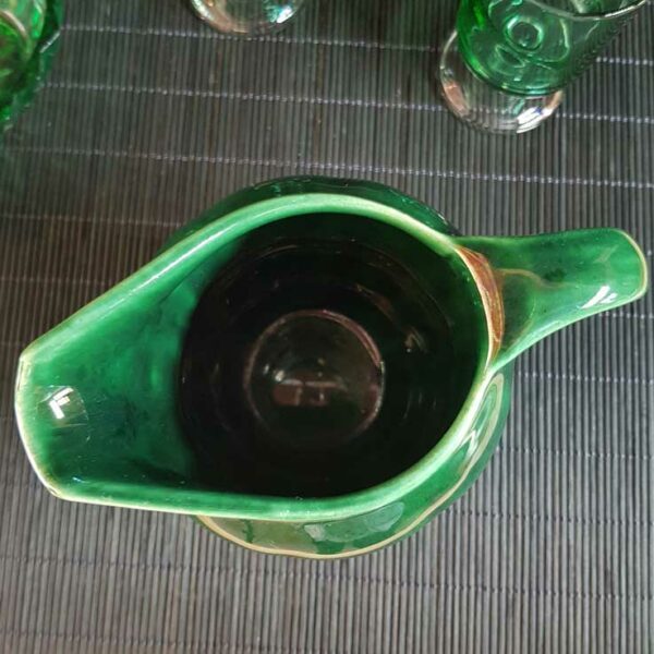 pichet broc ceramique vert brocante merveille bout de chandelle 2