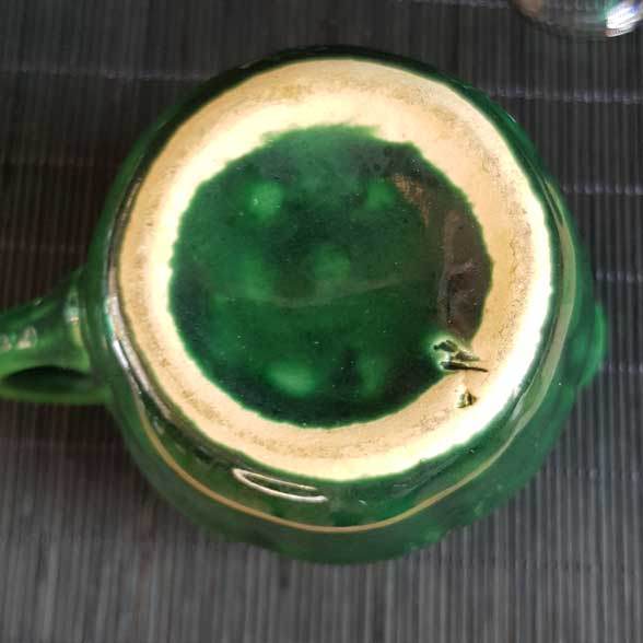 pichet broc ceramique vert brocante merveille bout de chandelle 3