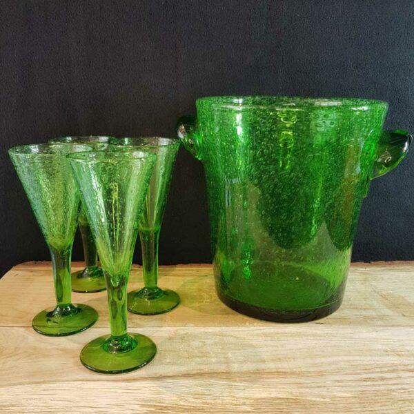seau champagne coupes calices verrerie biot verre bulle