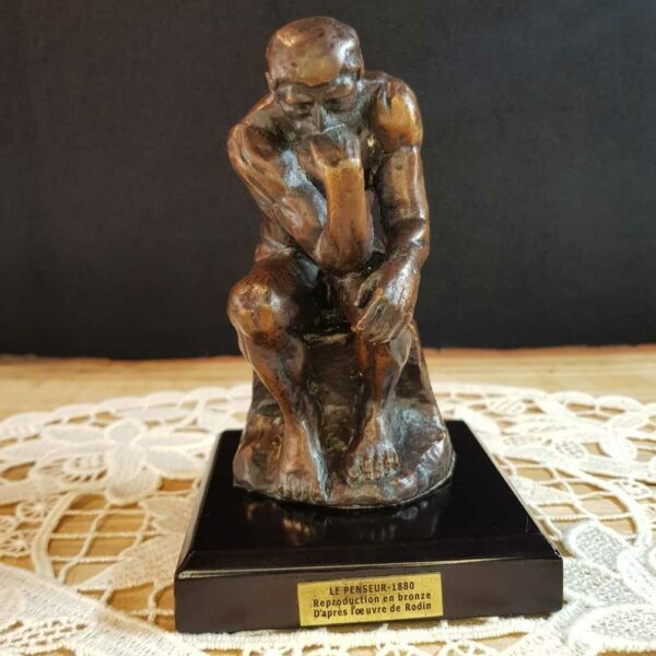 statue bronze reproduction le penseur rodin socle seconde main