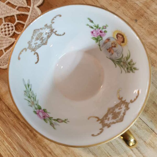tasse souvenir de communion porcelaine bavaria blanche dore 4