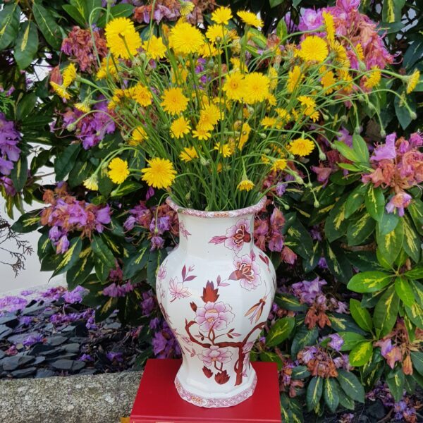 vase asiatique ceramique rose merveille et bout de chandelle 1