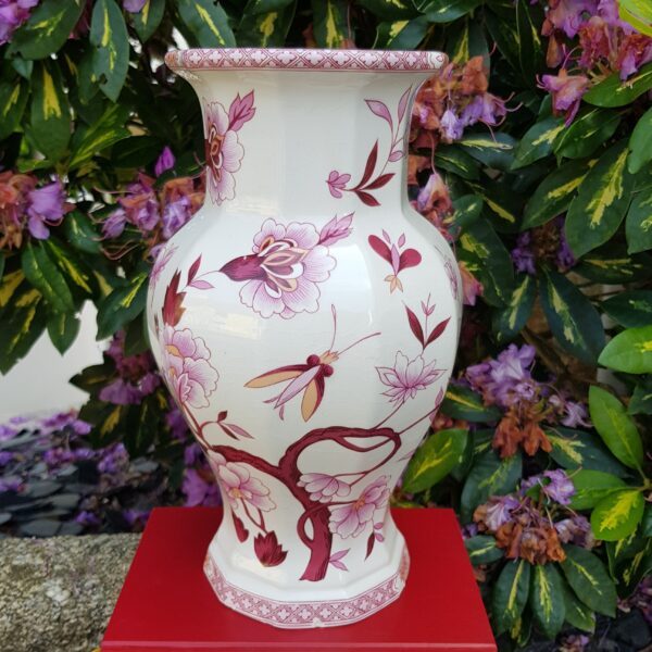 vase asiatique ceramique rose merveille et bout de chandelle 2