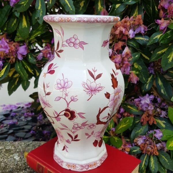 vase asiatique ceramique rose merveille et bout de chandelle 3