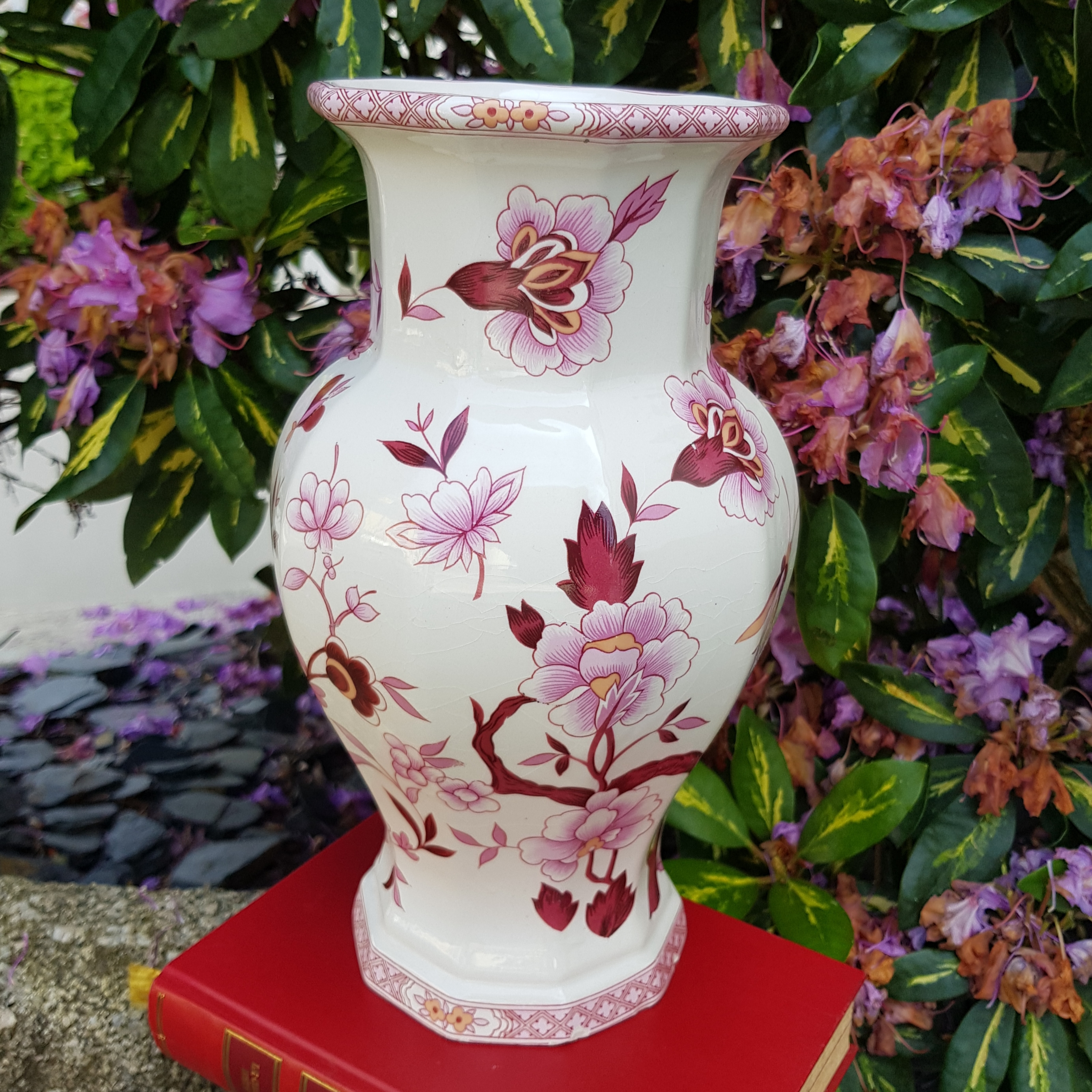 vase asiatique ceramique rose merveille et bout de chandelle 5