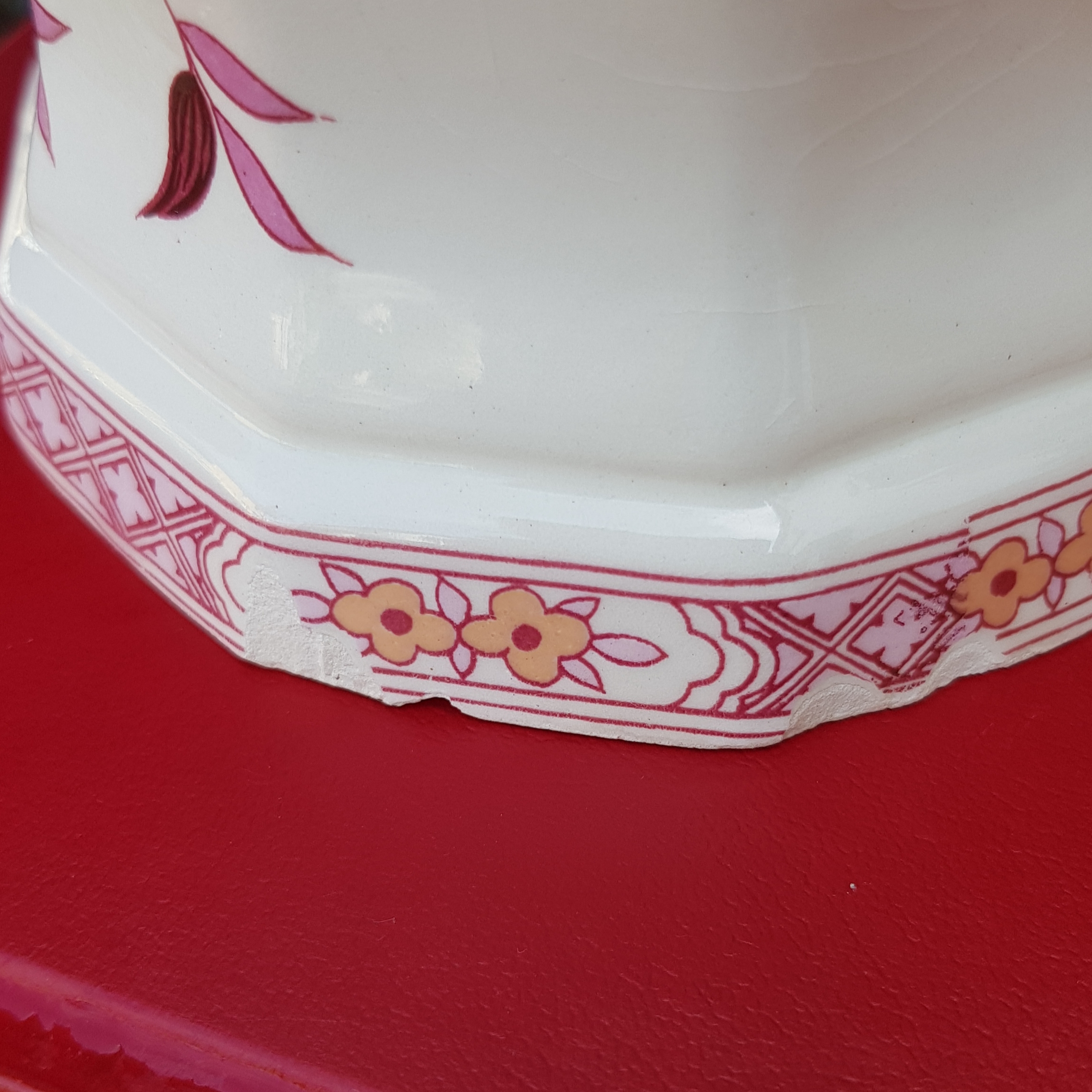 vase asiatique ceramique rose merveille et bout de chandelle 9