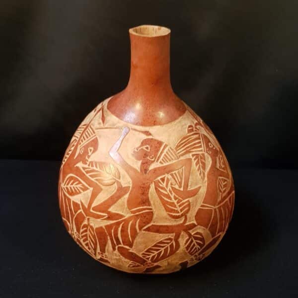 vase calebasse sculptee africain merveille et bout de chandelle 5