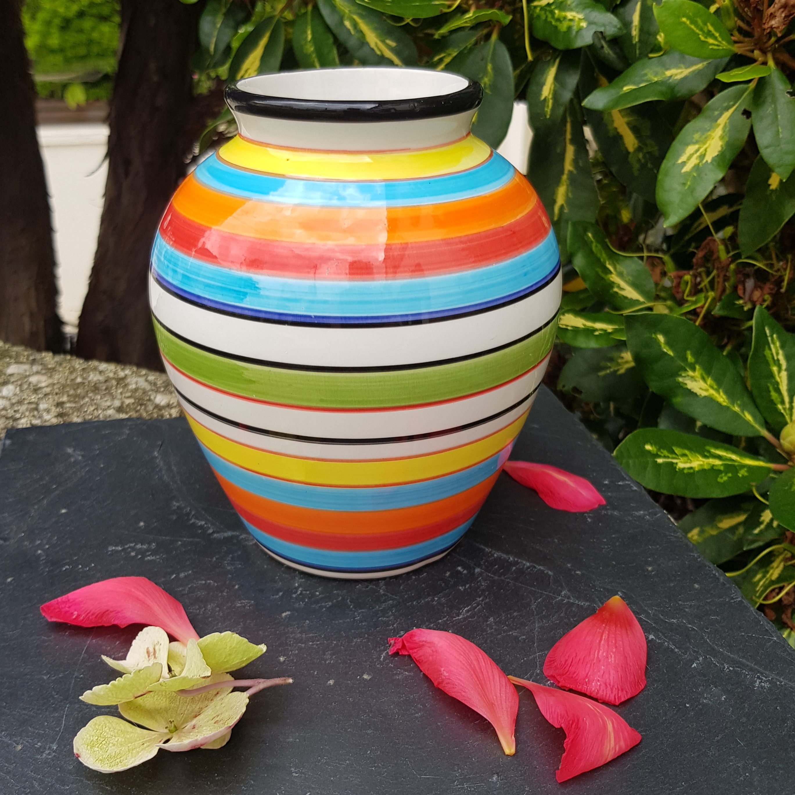 vase rayures multicolore vitamine ceramique merveille et bout de chandelle